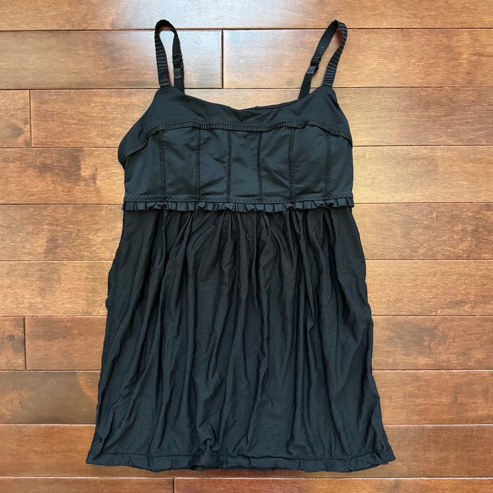 Lululemon Black Pritti Ruffle Tank Top